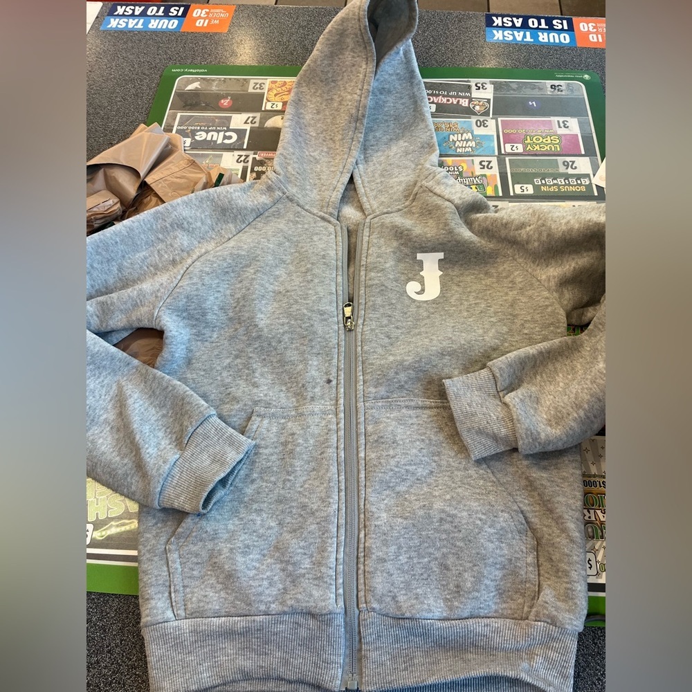 SHEIN Gray Kids Hoodie with Initial J